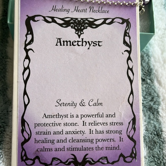 Amethyst Purple beauty serenty Heart necklace - Picture 2 of 4